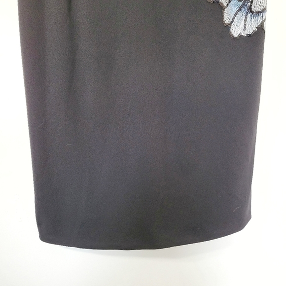 Adrianna Papell Sleeveless Black & Blue Sequin Embroidered Mermaid Dress Size 6 - Picture 7 of 11